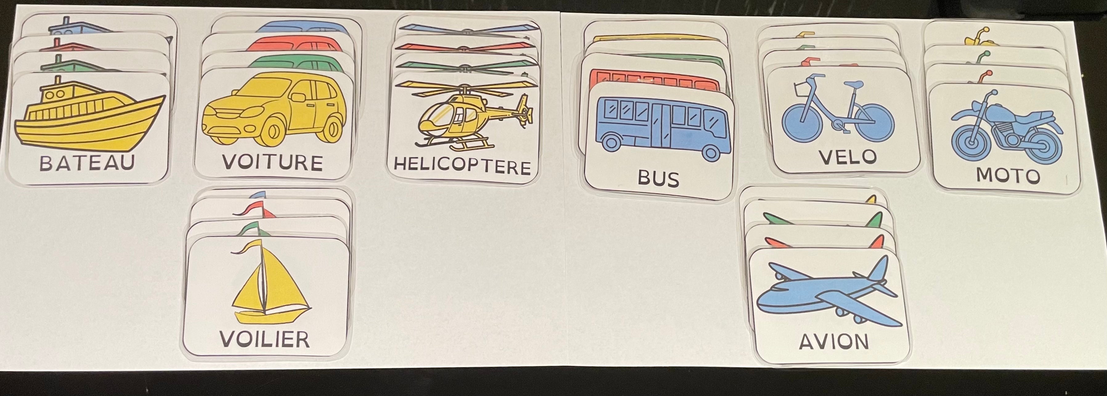 Cartable pédagogique - Les couleurs | Thème transports